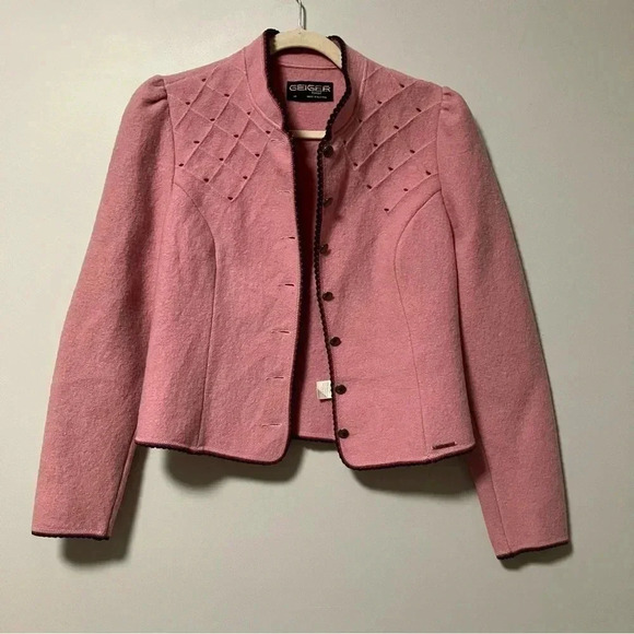 Geiger Austria pink  boiled pure new wool jacket - Picture 1 of 7